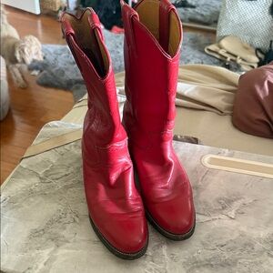Red Leather Women's Boots